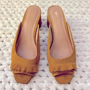 Vintage Matiko suede heel slides - Anthropologie - size 38